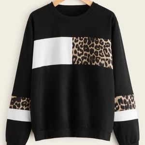 Brand new leopard block sweater